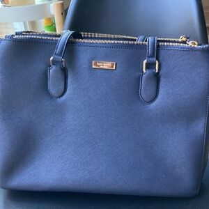 Kate Spade Saffiano 2 zippers leather tote bag